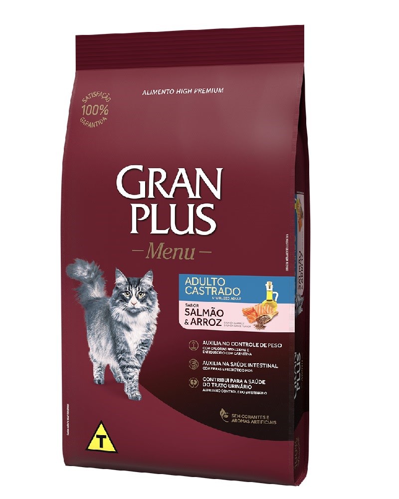 GRAN PLUS GATO ADULTO CASTRADO SALMON Y ARROZ X 10KG