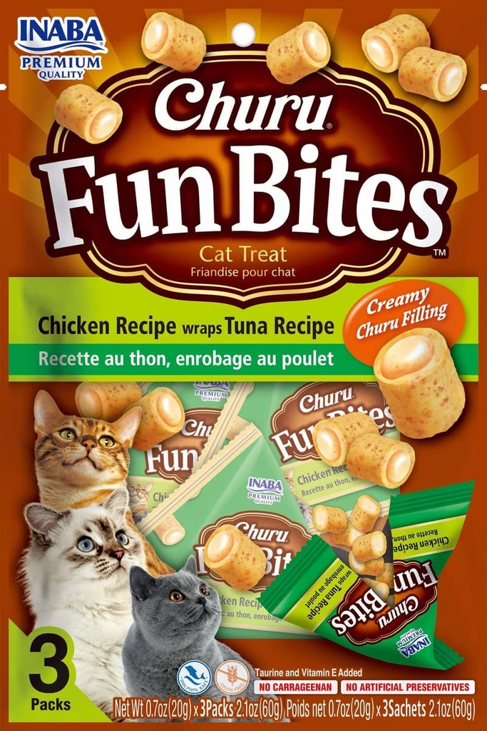 FUN BITES CAT CHICKEN/TUNA 20GR
X3