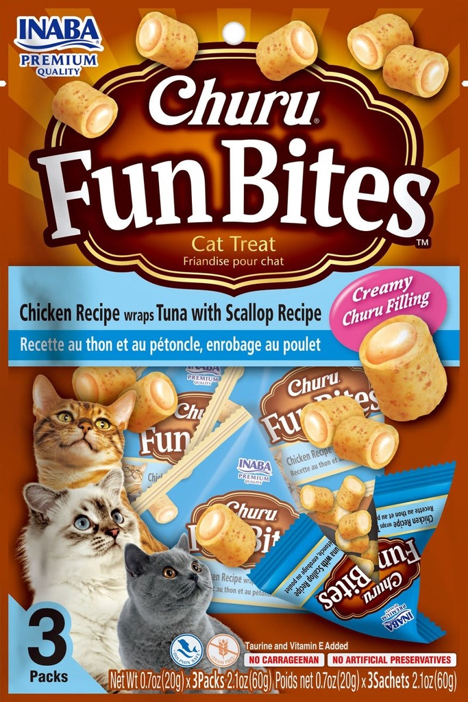 FUN BITES CAT CHICKN/TUNA/
SCALLOP 20G X3