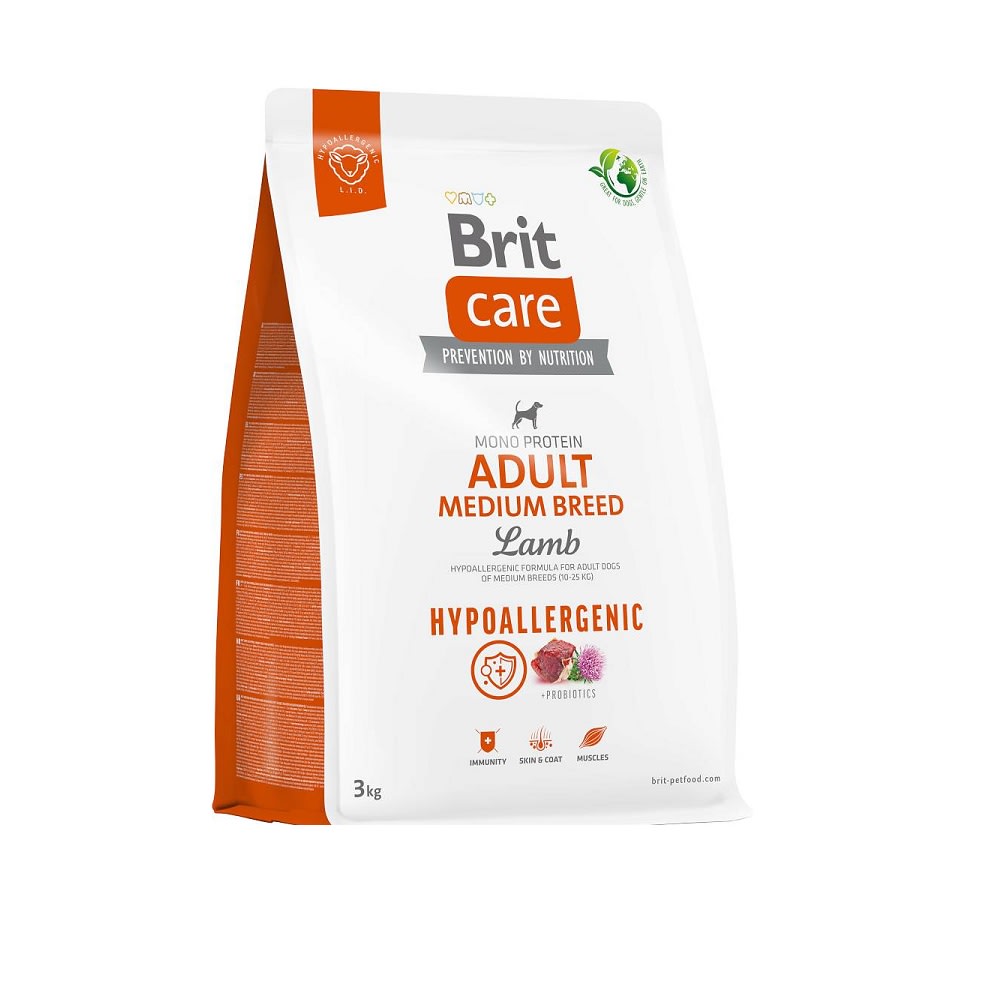 BRIT CARE DOG HYPOALLERGENIC ADULT MEDIUM BREED LAMB 3 KG