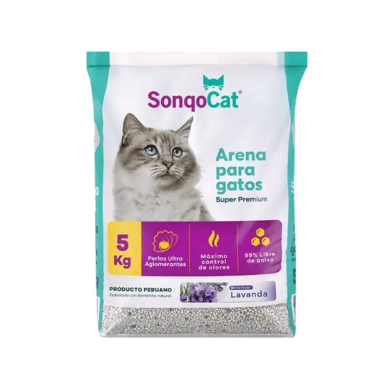 ARENA SONQOCAT PERLADO PREMIUM CON AROMA LAVANDA X 5KG