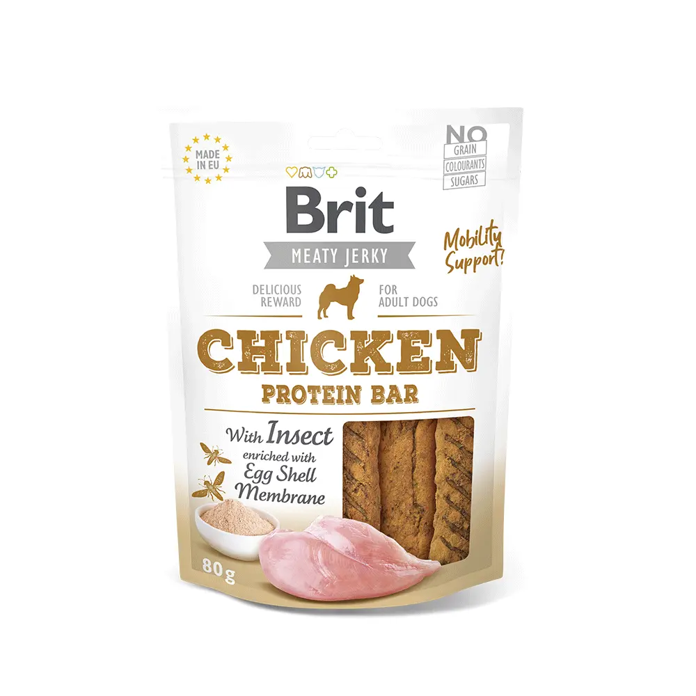 [PH-COM0214] BRIT JERKY SNACK CHICKEN WITH INSECT PROTEIN BAR FOR DOGS
