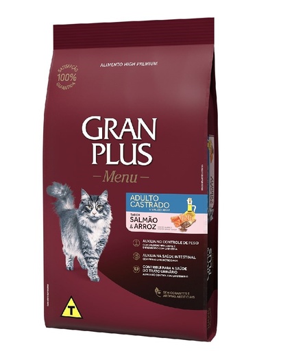 [PH-COM0001] GRAN PLUS GATO ADULTO CASTRADO SALMON Y ARROZ X 3KG