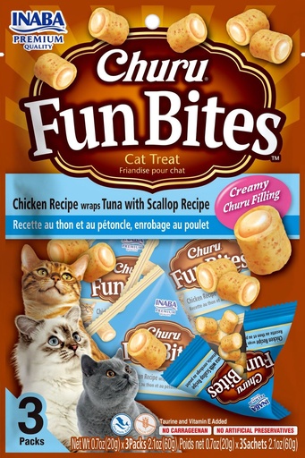 [PH-COM0016] FUN BITES CAT CHICKN/TUNA/
SCALLOP 20G X3