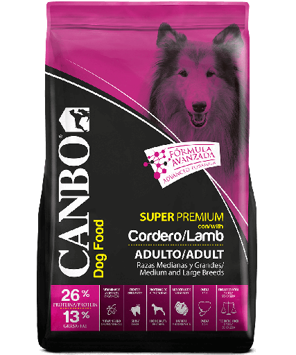 [PH-COM0088] CANBO CORDERO ADULTO RZ. MED. Y GR. (MORADO) 15KG 