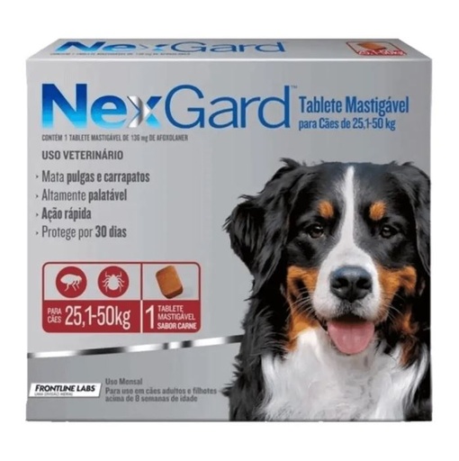 [PH-FAR0006] NEXGARD CLASICO DE 25.1 A 50 KG PASTILLA X UND